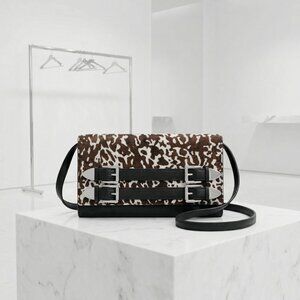 Michael Kors Genuine Leather Clutch Crossbody Bag Haircalf Cowhide Front